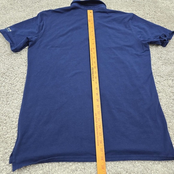 Holderness Bourne Polo Shirt Mens Large Blue‎ Tailored Fit Short Sleeve Pullover - Picture 9 of 10